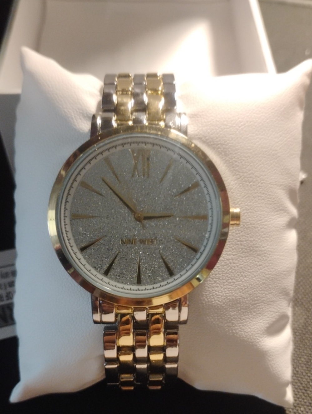 Nine West Two-Tone Gold and Silver Glitter Dial Women's Bracelet Watch